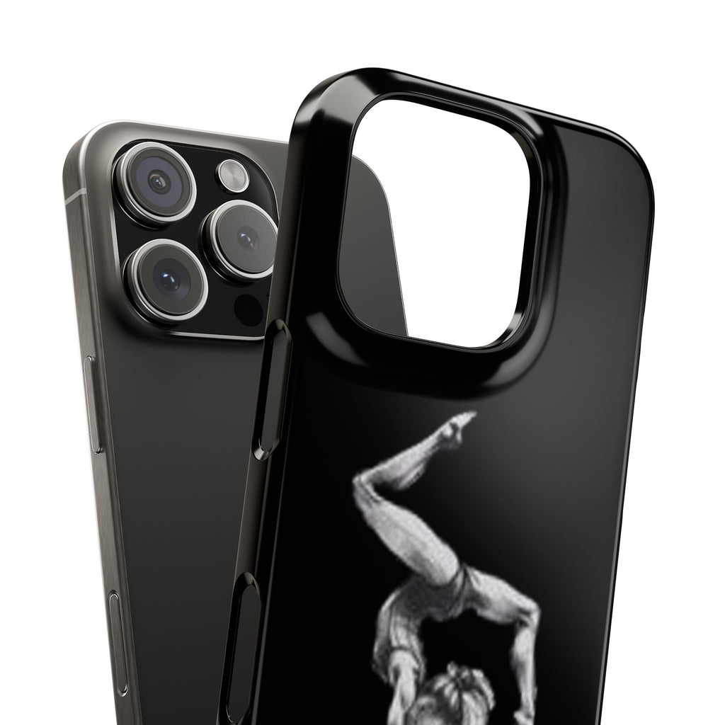 Gymnastics Phone Case — Black Chalk-Style Handstand Design