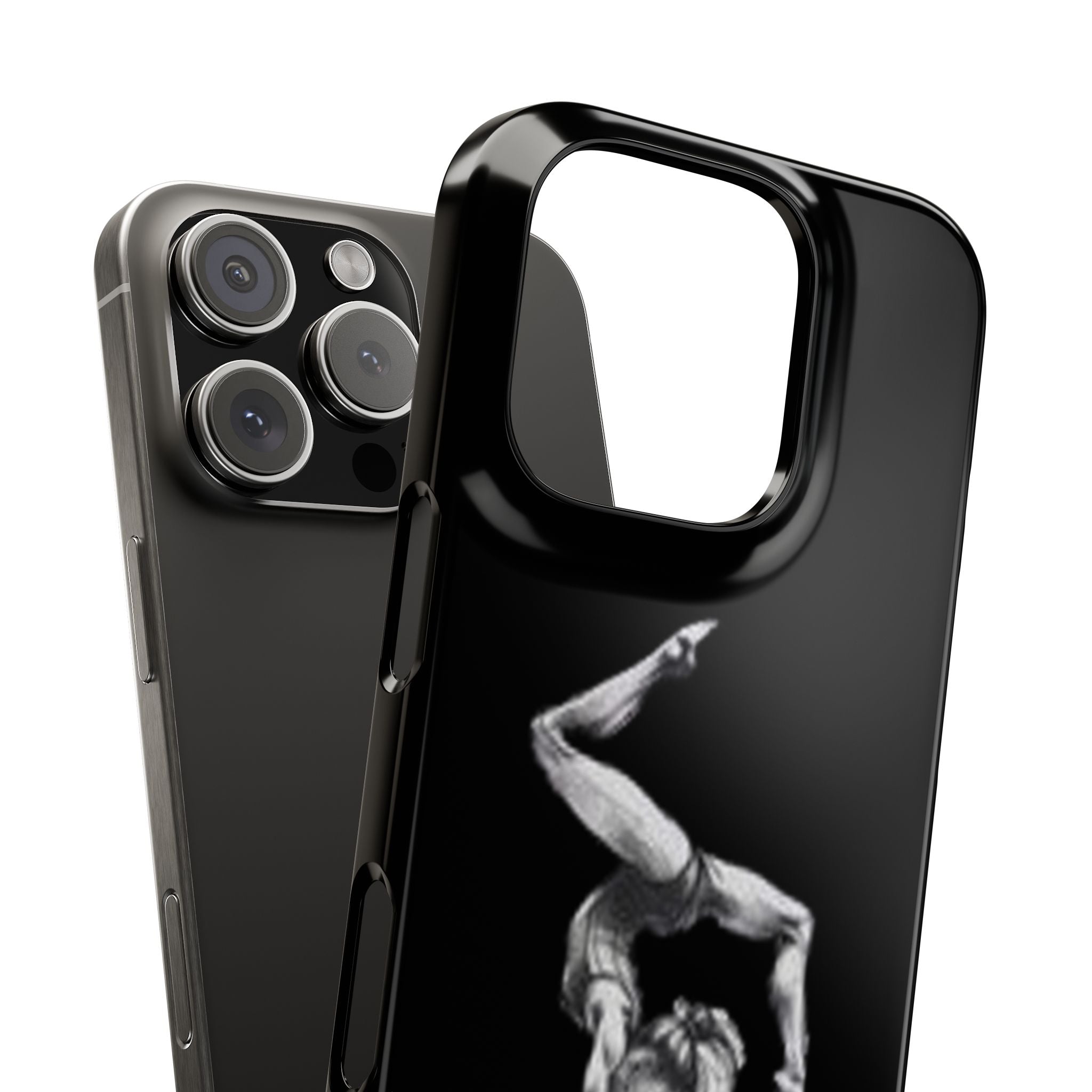Gymnastics Phone Case — Black Chalk-Style Handstand Design