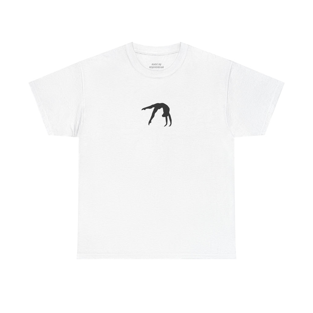 Gymnast Silhouette T-Shirt — Minimal Backbend Design Athletic Tee (Adults)