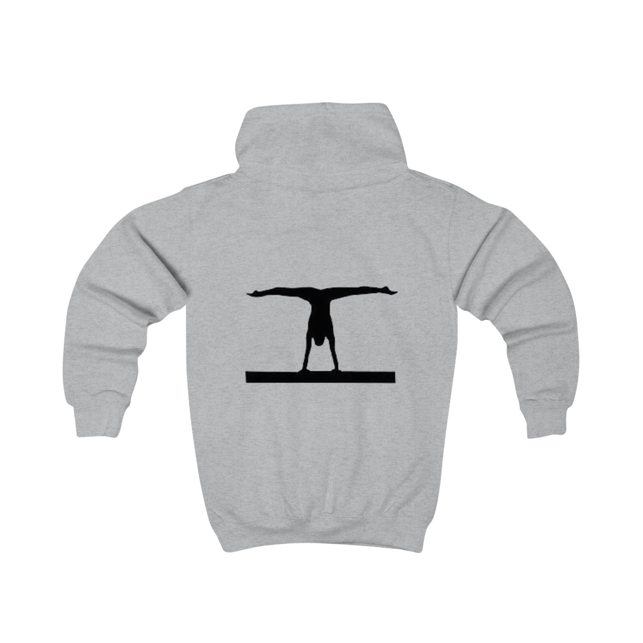 Kids Hoodie — 'BALANCE' Gymnastics Hoodie with Handstand Silhouette