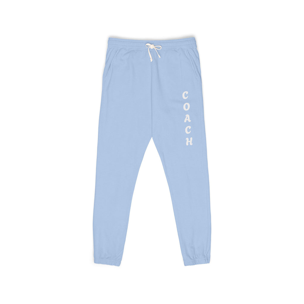Adults Coach Vertical Logo Sweatpants — Garment-Dyed Fleece Joggers