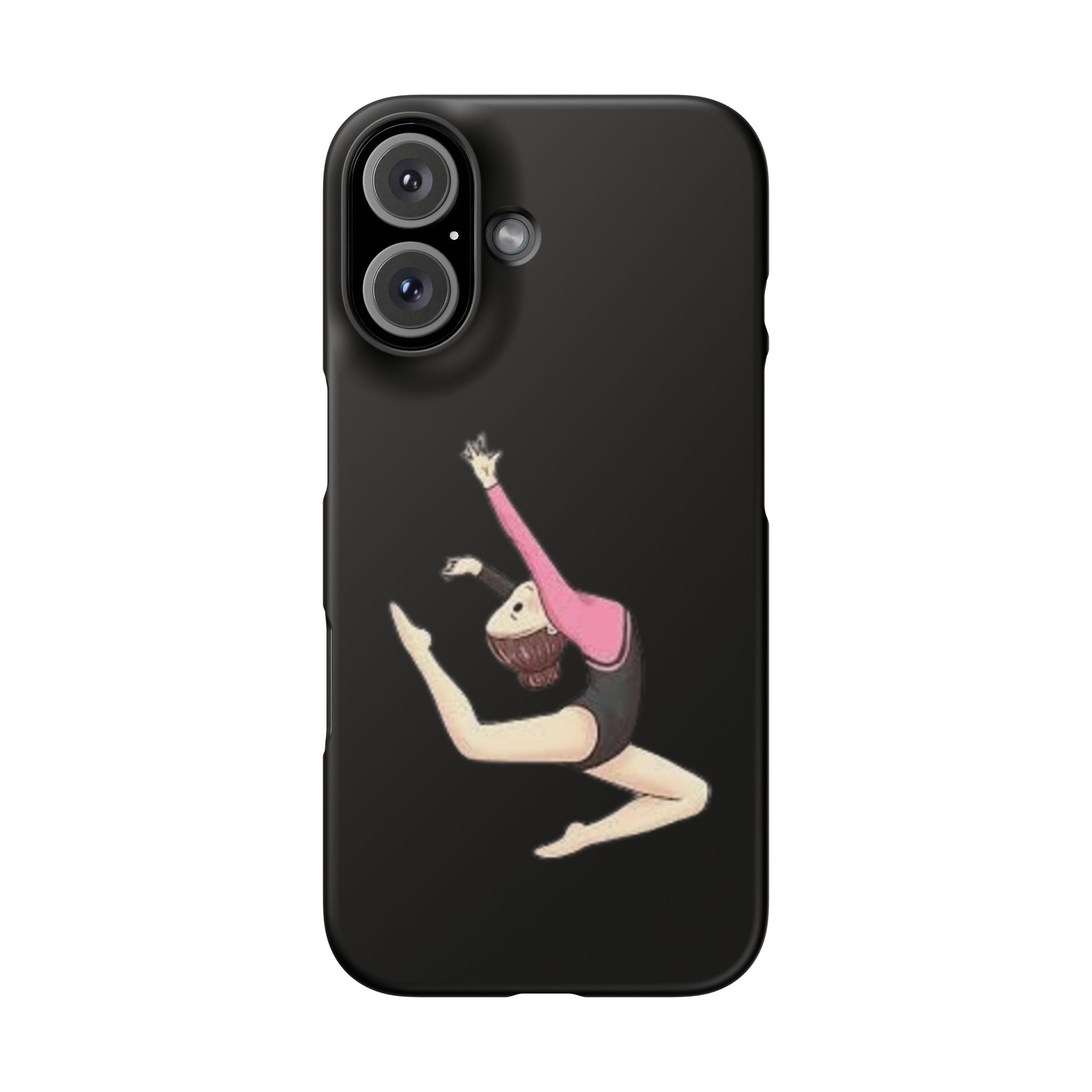 Gymnastics Phone Case — Leaping Girl Snap Case (Black)