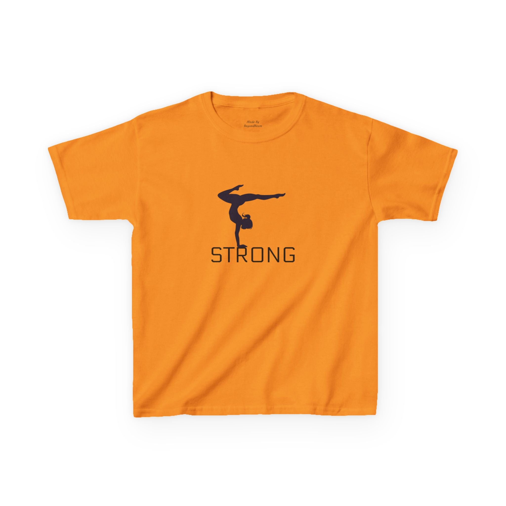 Kids Gymnastics Tee — 'STRONG' Handstand Silhouette Shirt