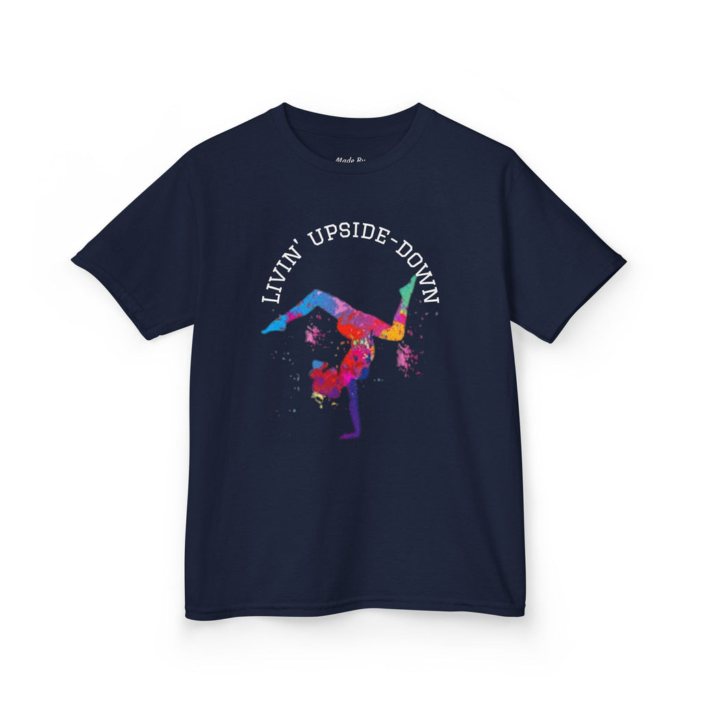 Colorful Gymnastics Kids Tee - 'Livin' Upside Down' (Kids)
