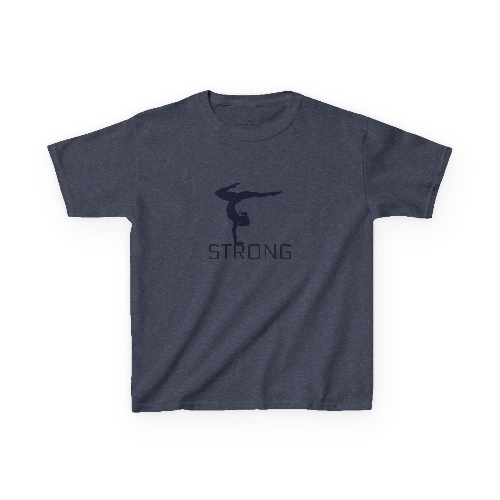 Kids Gymnastics Tee — 'STRONG' Handstand Silhouette Shirt