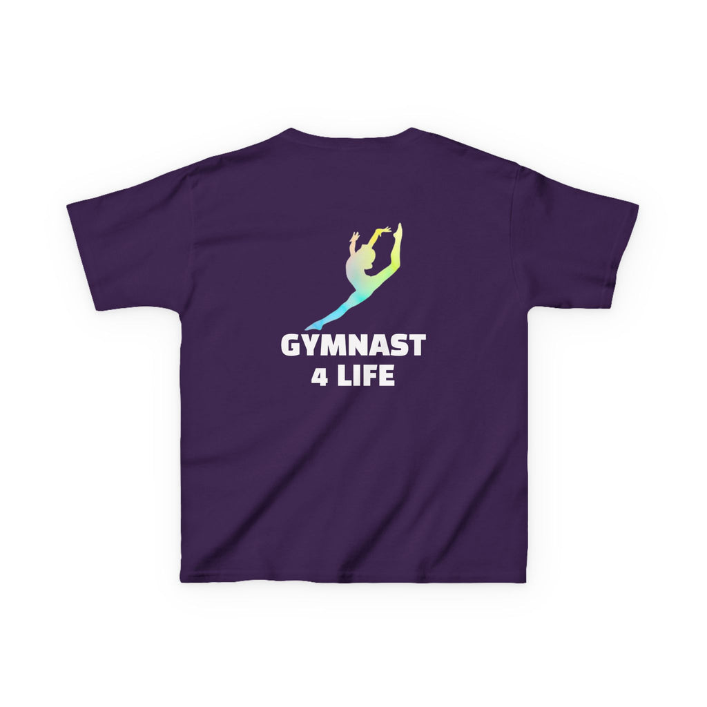 Gymnast Kids Tee — 'Gymnast 4 Life' Gradient Silhouette Shirt