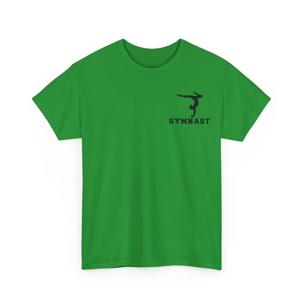 Gymnast Silhouette T-Shirt — "GYMNAST" Chest Logo Athletic Tee (Adults)