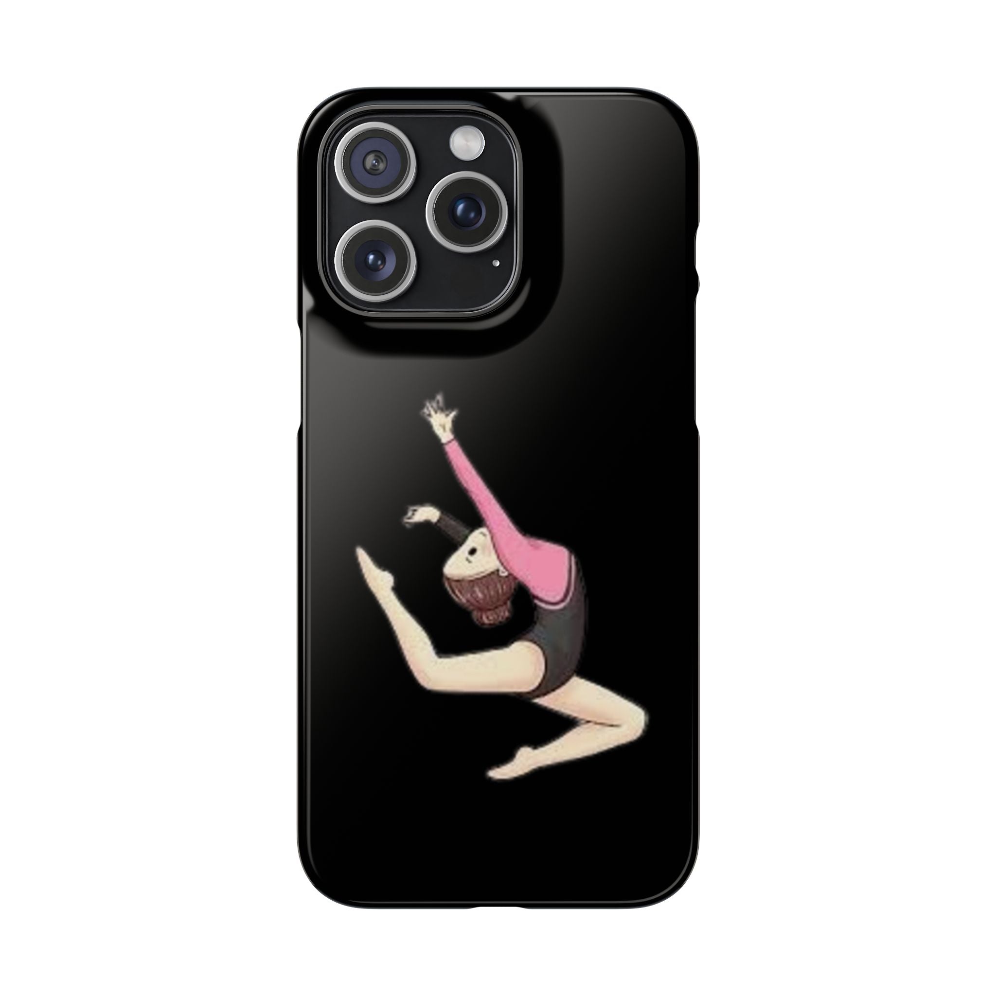 Gymnastics Phone Case — Leaping Girl Snap Case (Black)