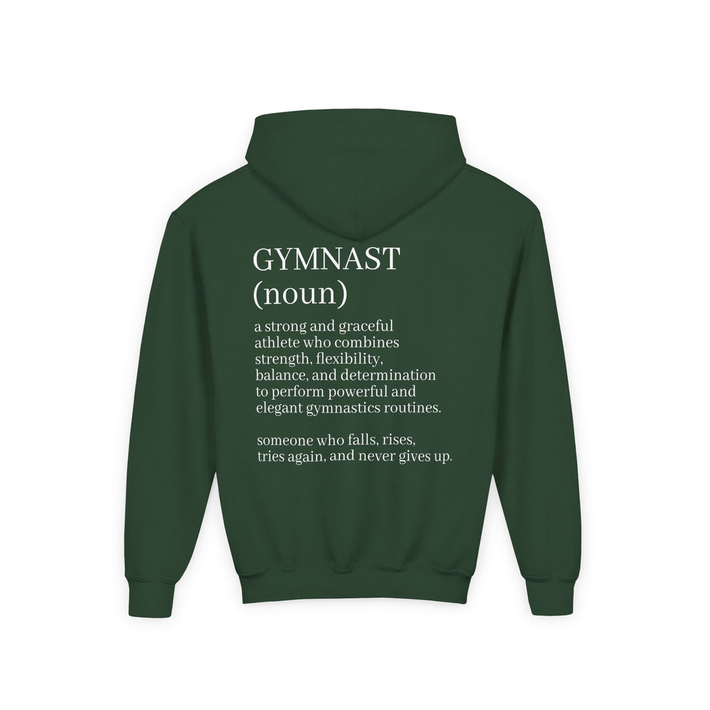 Gymnast Definition Youth Hoodie — Personalized 'NAME' Back-Print Sweatshirt