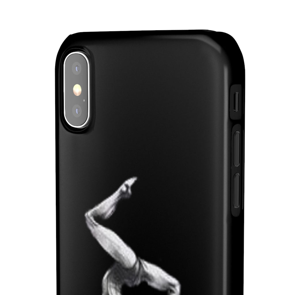 Coach Gymnastics Phone Case — Black Snap Phone Cover with Gymnast Silhouette