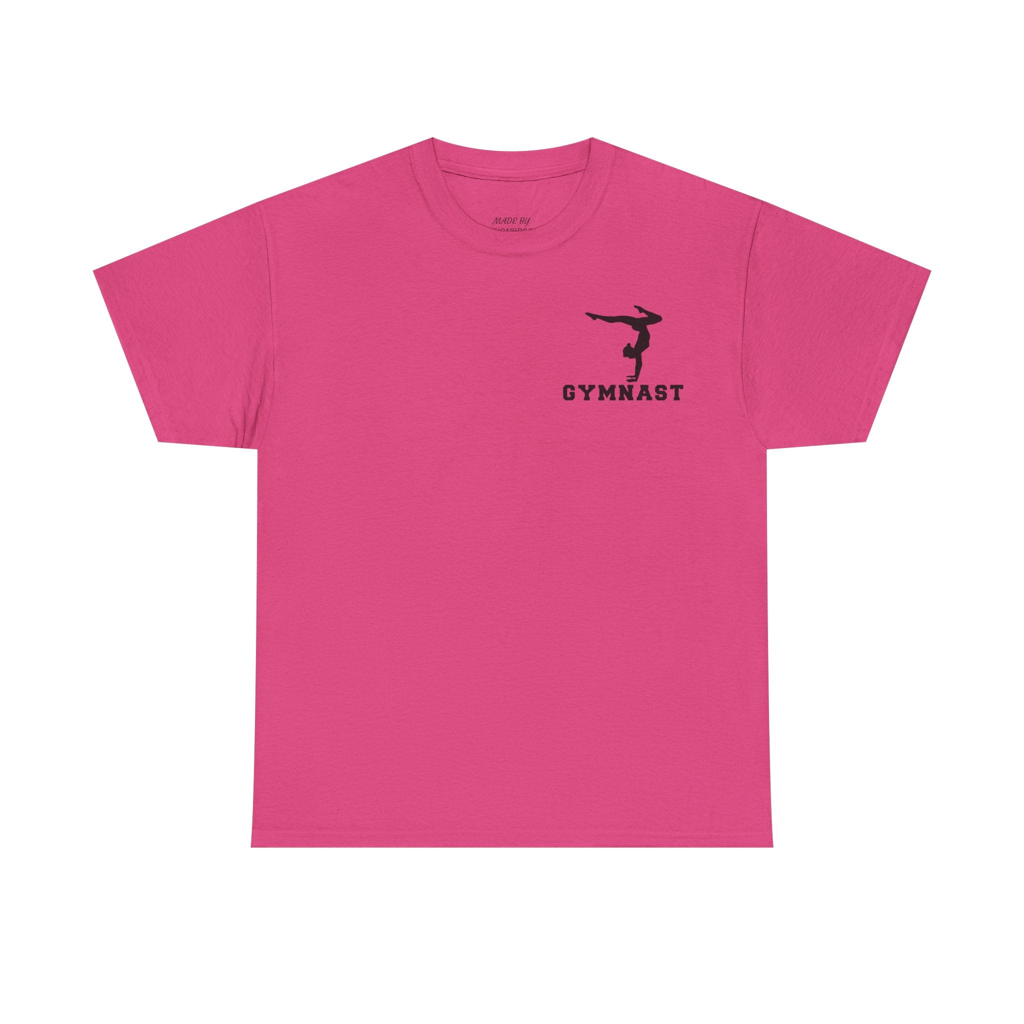 Gymnast Silhouette T-Shirt — "GYMNAST" Chest Logo Athletic Tee (Adults)