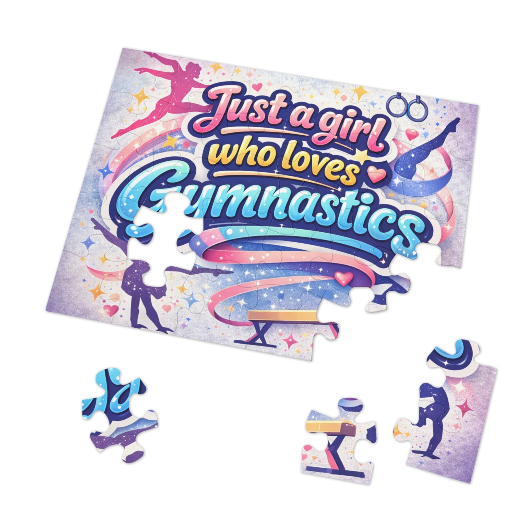 Gymnastics Jigsaw Puzzle — "Just a Girl Who Loves Gymnastics" Puzzle with Tin