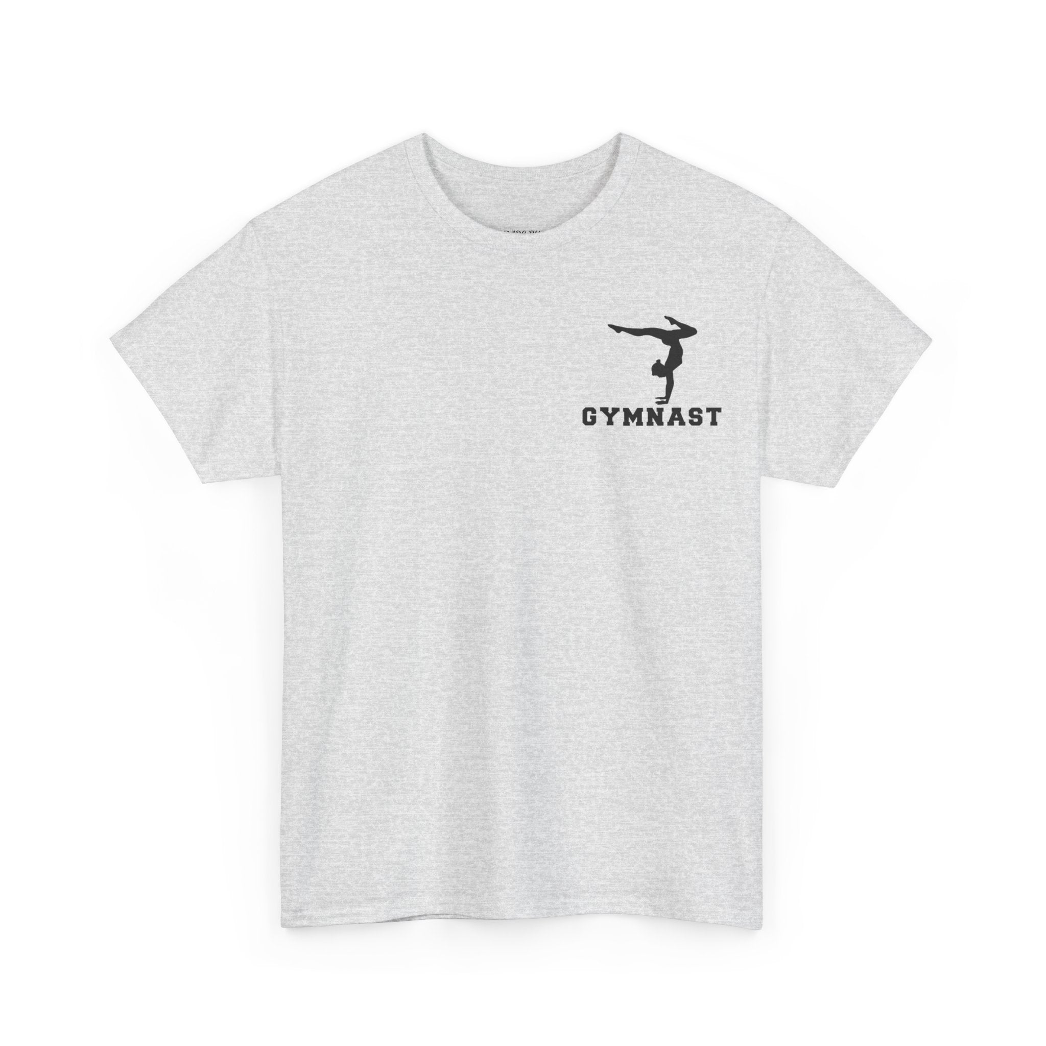 Gymnast Silhouette T-Shirt — "GYMNAST" Chest Logo Athletic Tee (Adults)