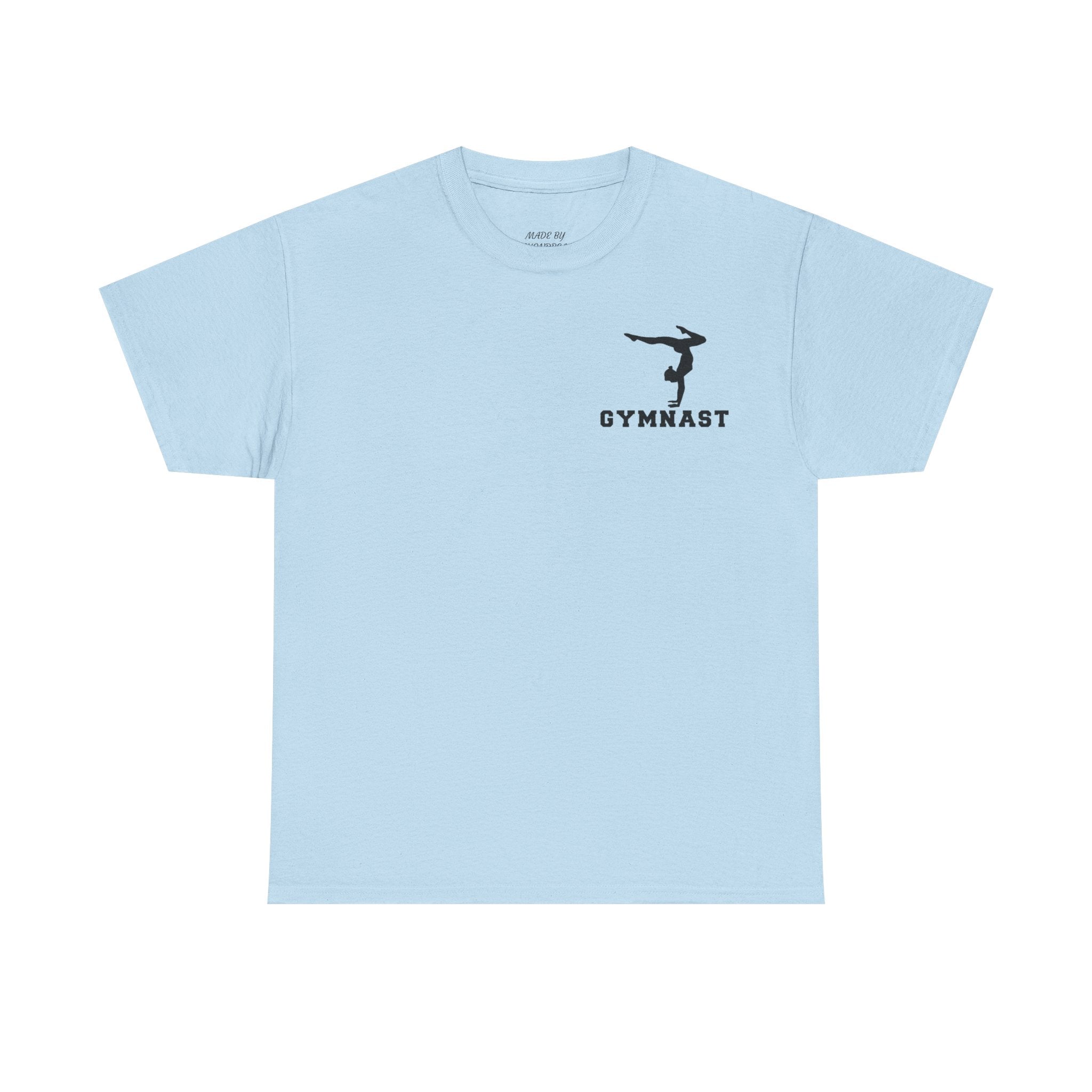 Gymnast Silhouette T-Shirt — "GYMNAST" Chest Logo Athletic Tee (Adults)