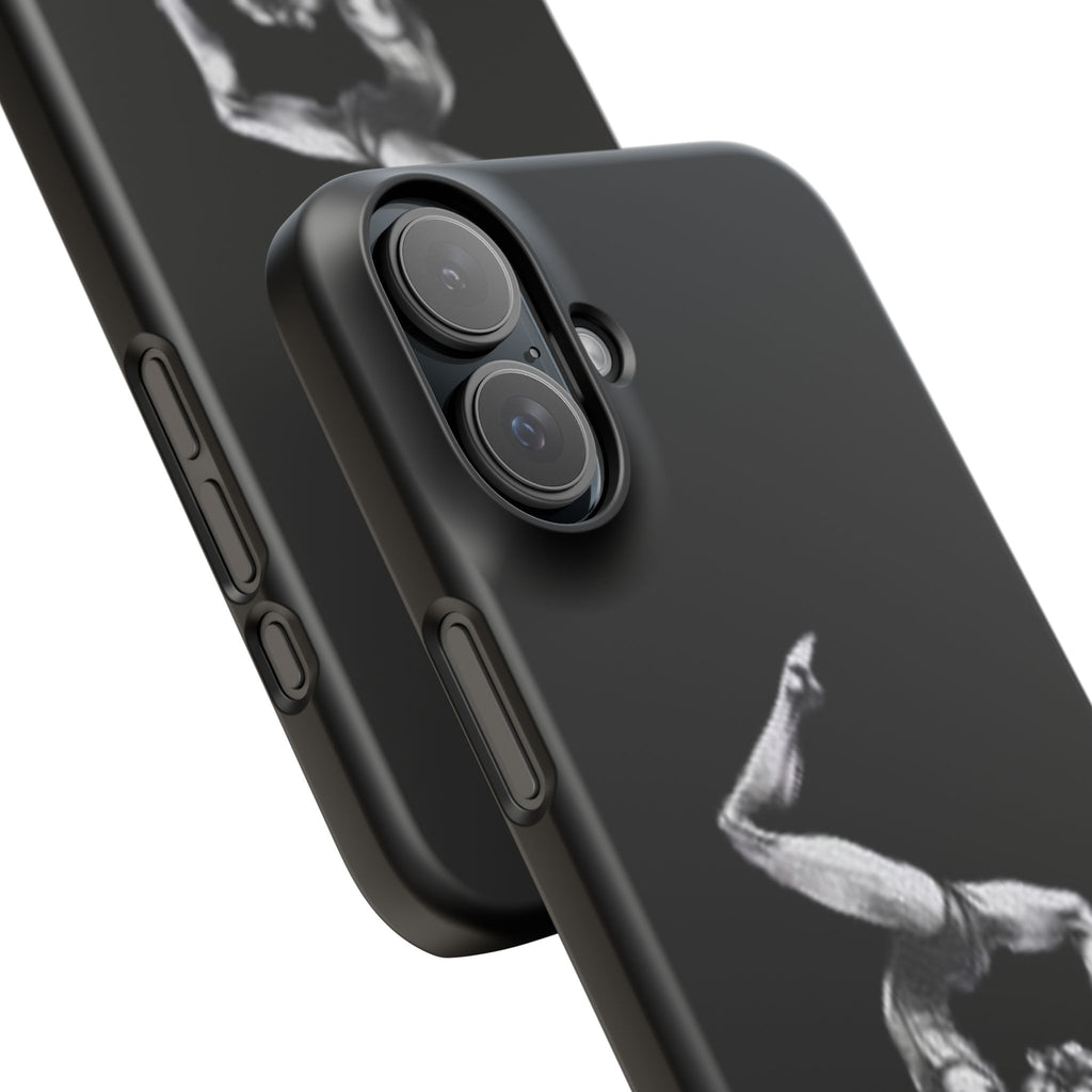Gymnastics Phone Case — Black Chalk-Style Handstand Design