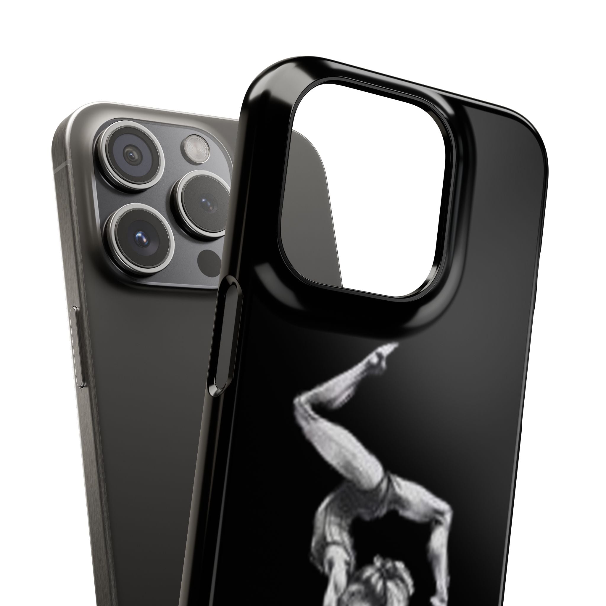 Gymnastics Phone Case — Black Chalk-Style Handstand Design