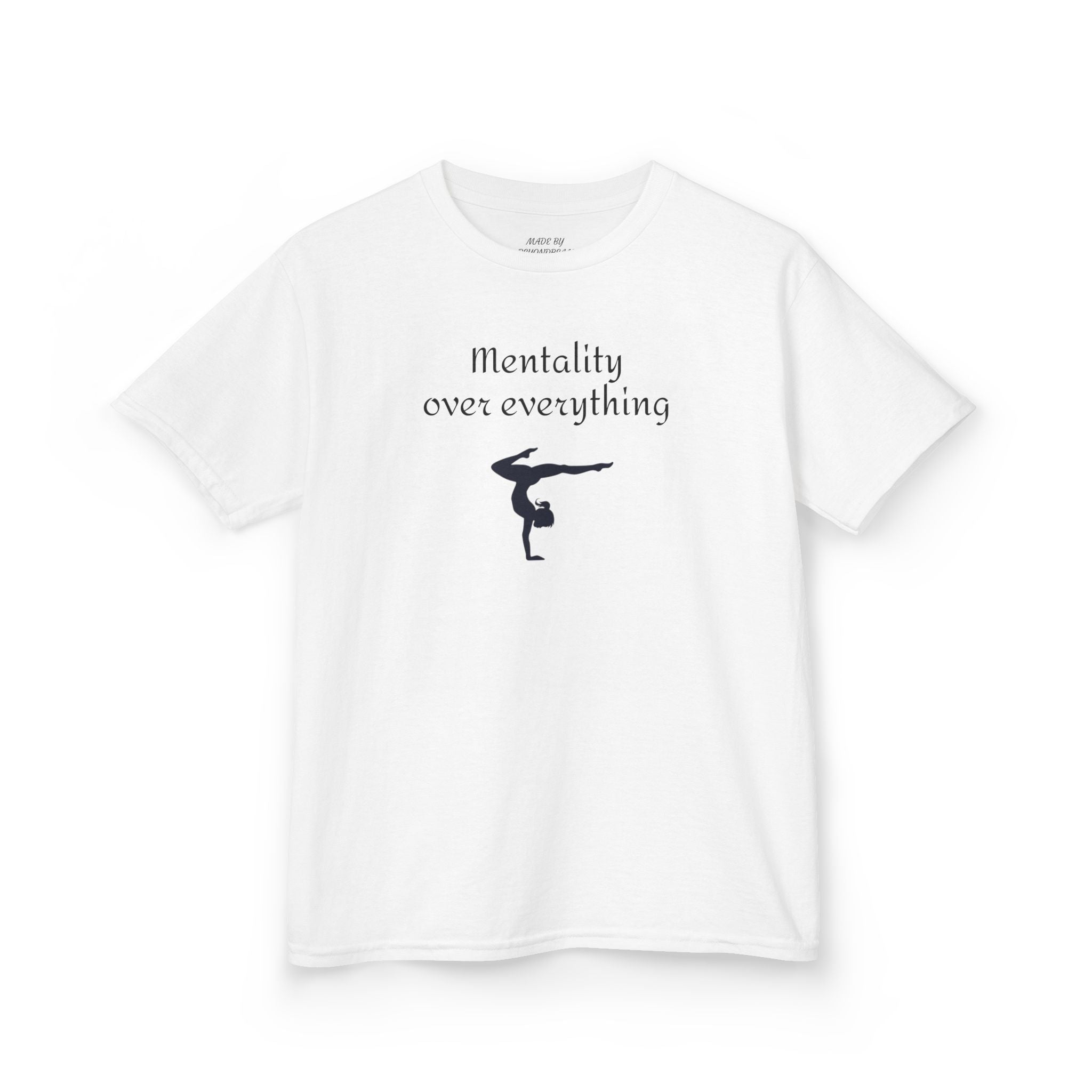 Kids Tee — “Mentality Over Everything” Gymnast Silhouette Shirt