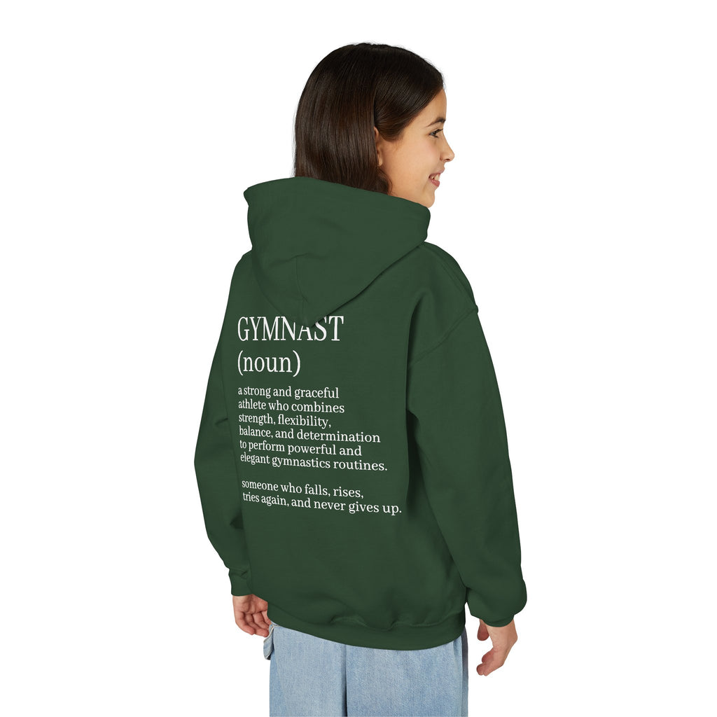 Gymnast Definition Youth Hoodie — Personalized 'NAME' Back-Print Sweatshirt