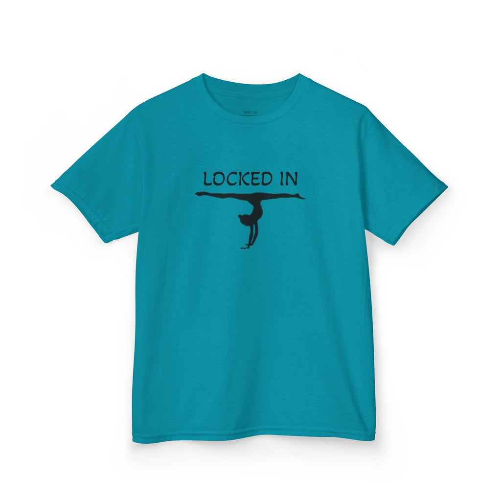 Kids Gymnastics T‑Shirt — "Stay Locked In" Balance Beam Design