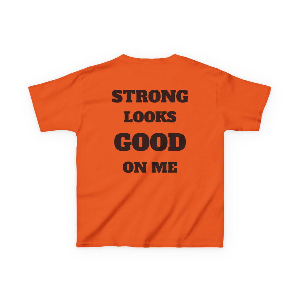 Kids Tee — "Strong Looks Good On Me" Inspirational Graphic Tee