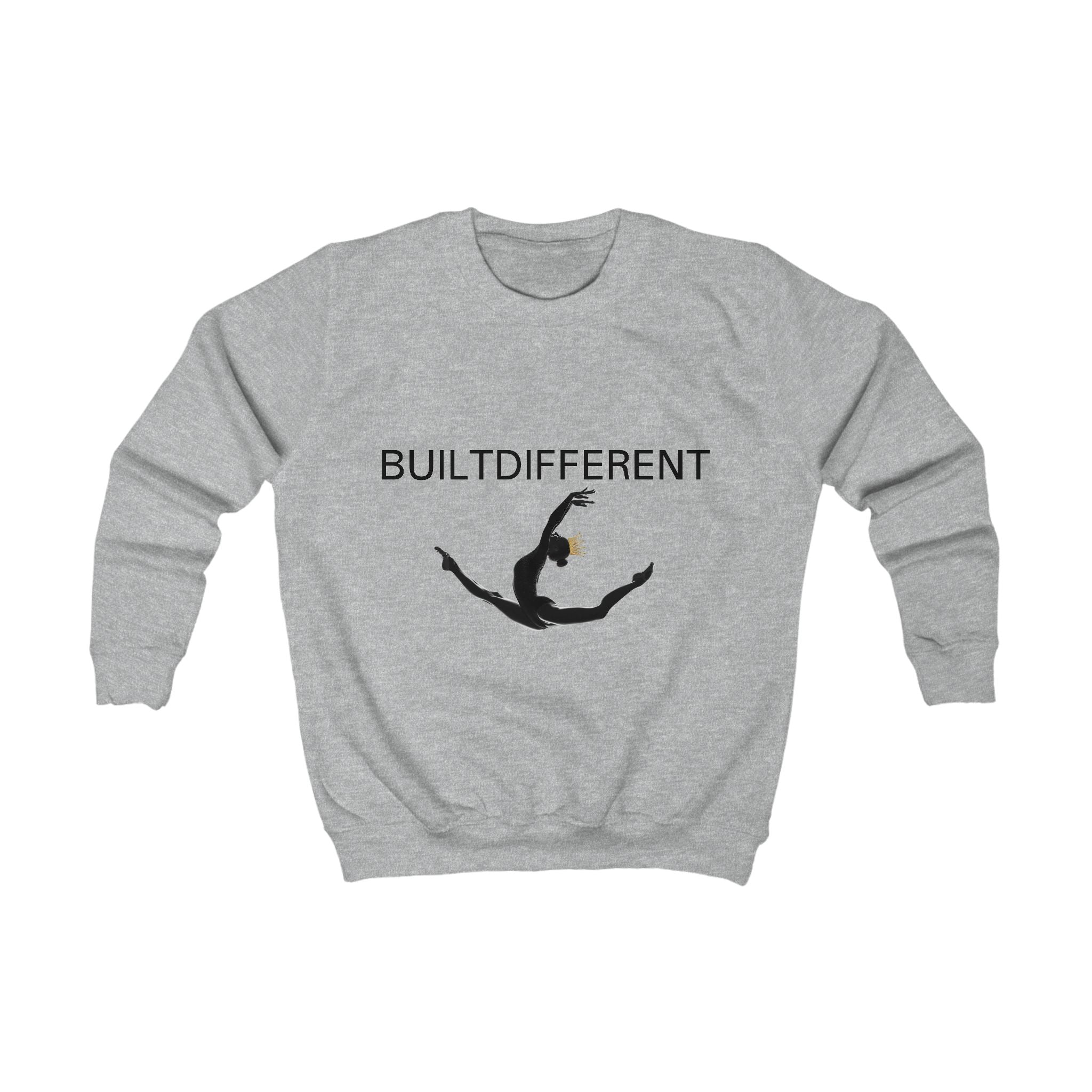 Kids Sweatshirt – “BUILTDifferent” Gymnast Silhouette Crewneck