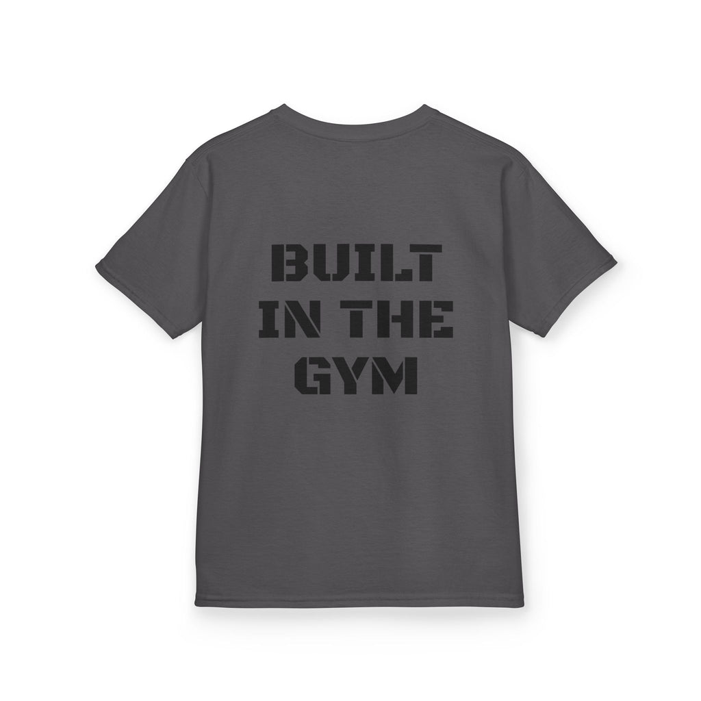 Kids Tee — "Built in the Gym" Motivational Fitness Shirt