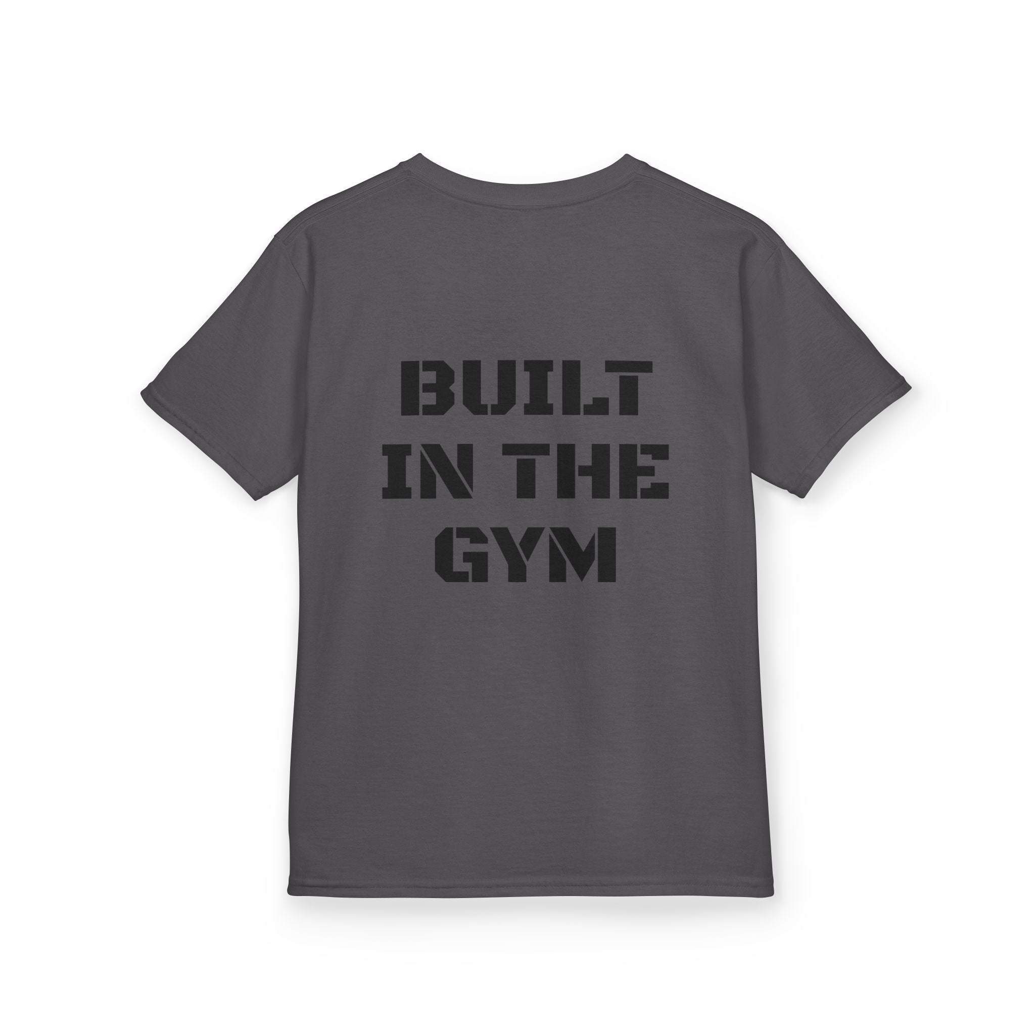 Kids Tee — "Built in the Gym" Motivational Fitness Shirt