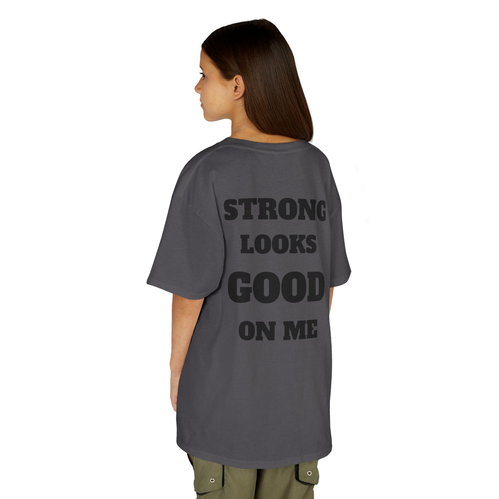Kids Tee — "Strong Looks Good On Me" Inspirational Graphic Tee