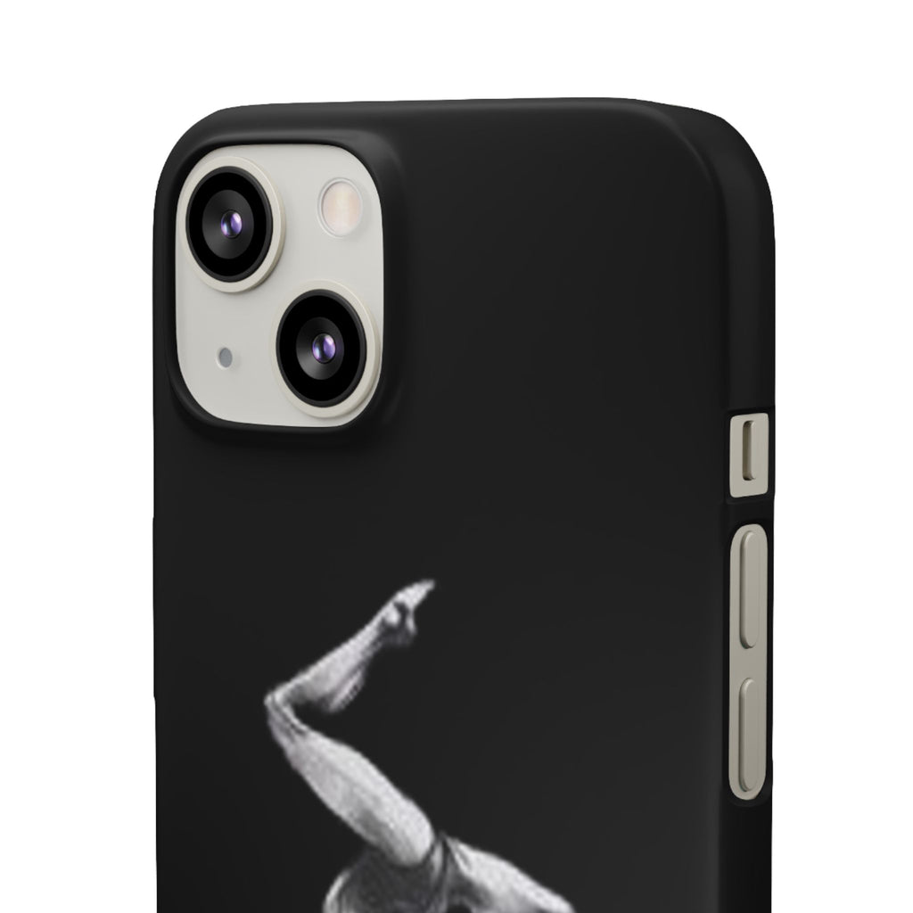 Coach Gymnastics Phone Case — Black Snap Phone Cover with Gymnast Silhouette
