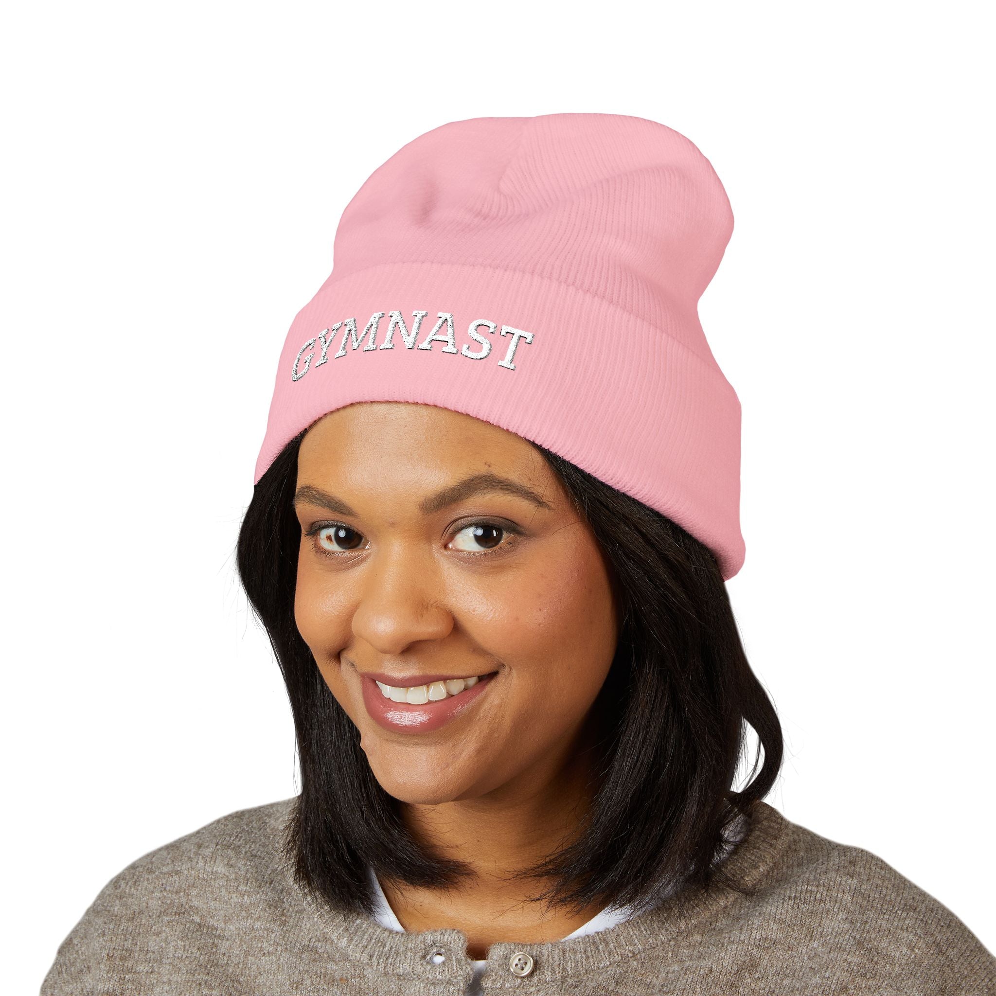 Gymnast Embroidered Cuffed Beanie
