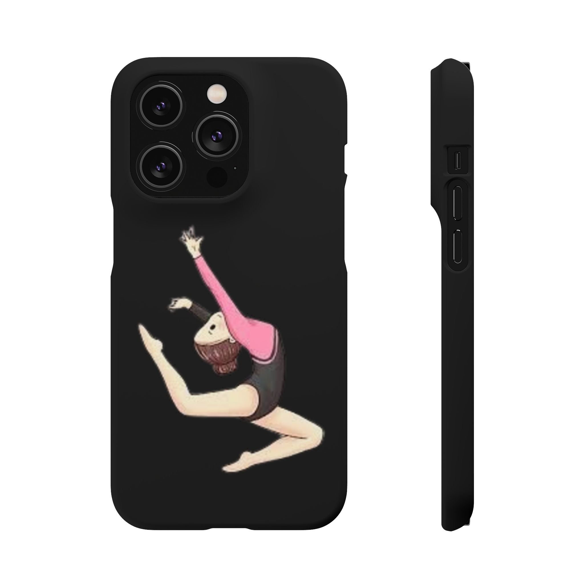 Gymnastics Phone Case — Leaping Girl Snap Case (Black)