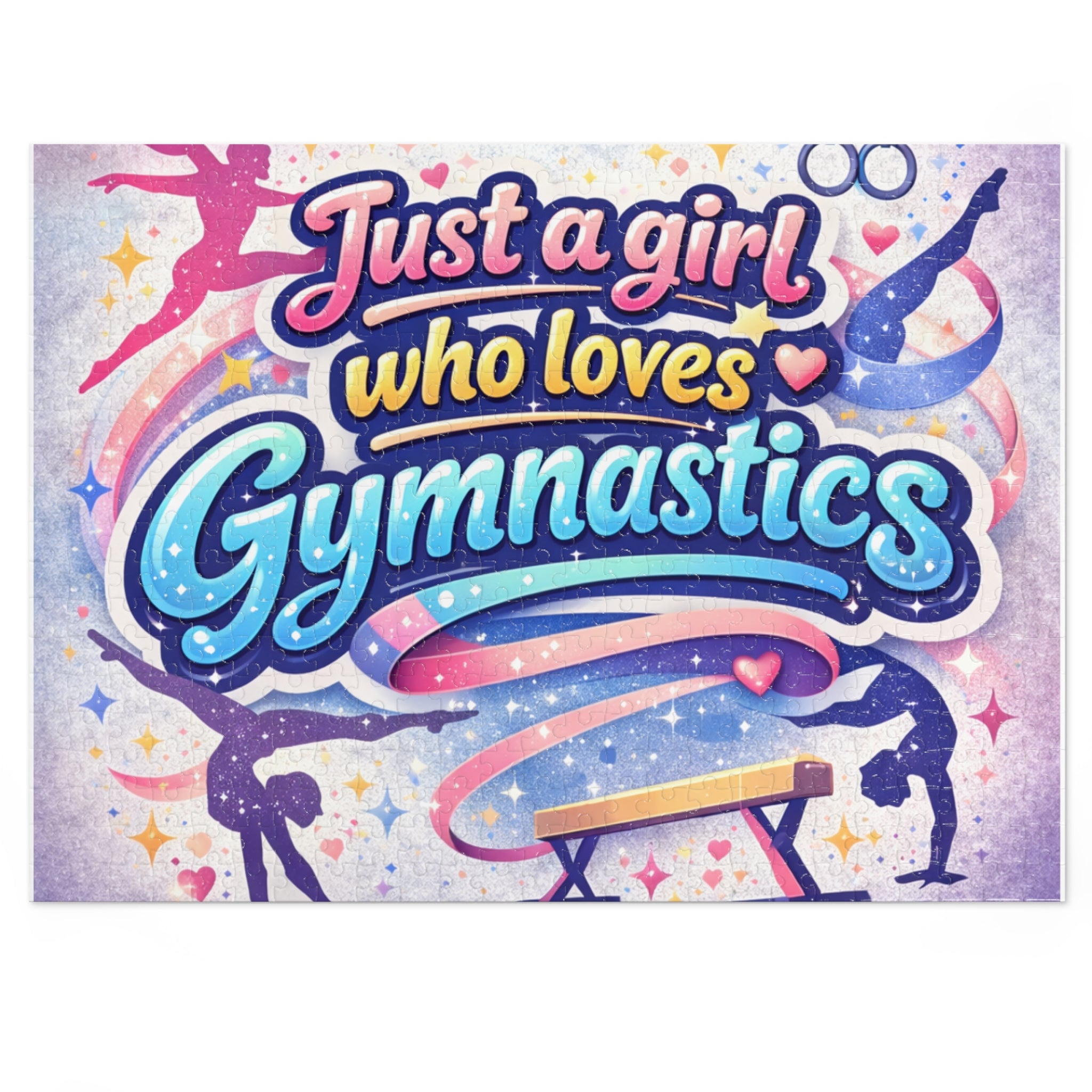 Gymnastics Jigsaw Puzzle — "Just a Girl Who Loves Gymnastics" Puzzle with Tin