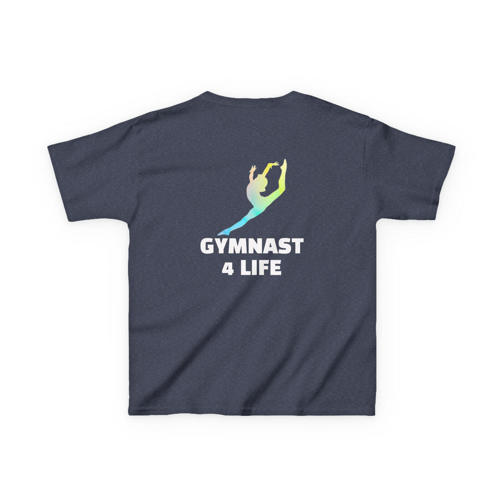 Gymnast Kids Tee — 'Gymnast 4 Life' Gradient Silhouette Shirt