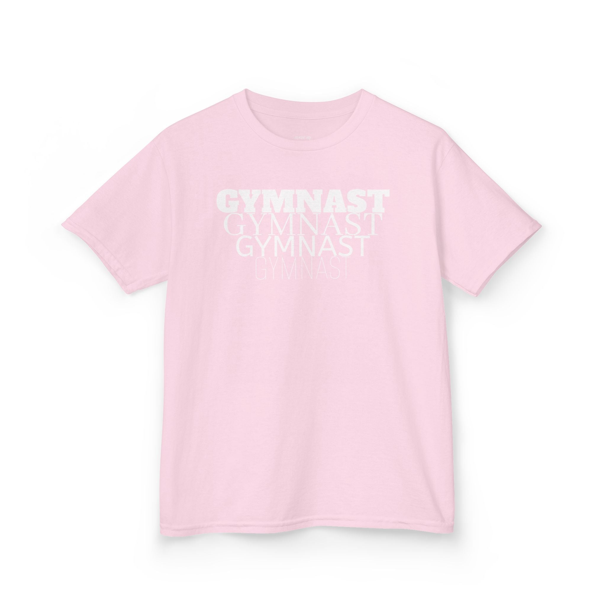 Kids Gymnast Repeat Logo Tee - Youth Gymnastics Shirt