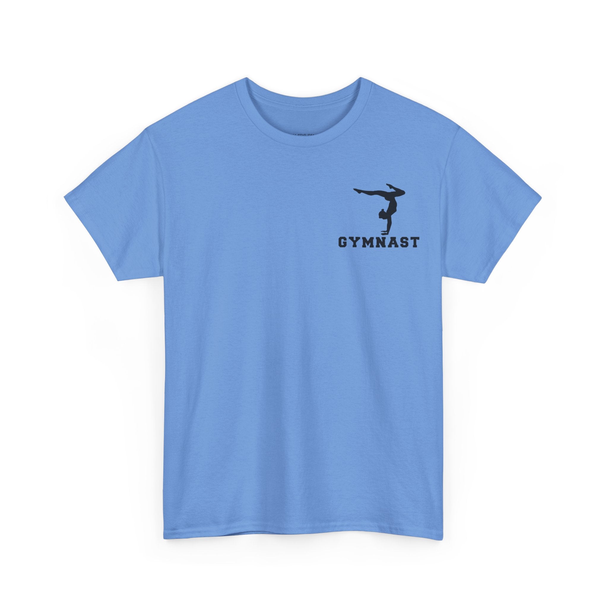 Gymnast Silhouette T-Shirt — "GYMNAST" Chest Logo Athletic Tee (Adults)