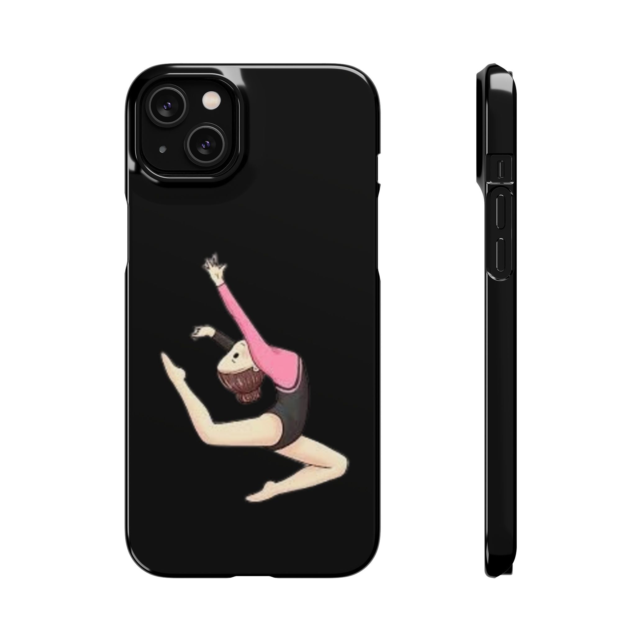 Gymnastics Phone Case — Leaping Girl Snap Case (Black)