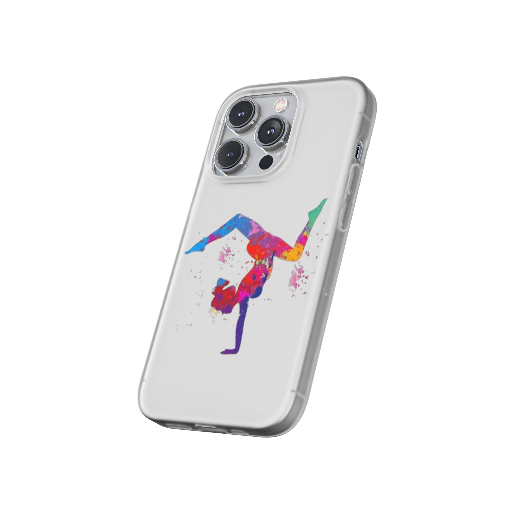 Gymnast Silhouette Phone Case – Colorful Acrobat Watercolor iPhone Cover