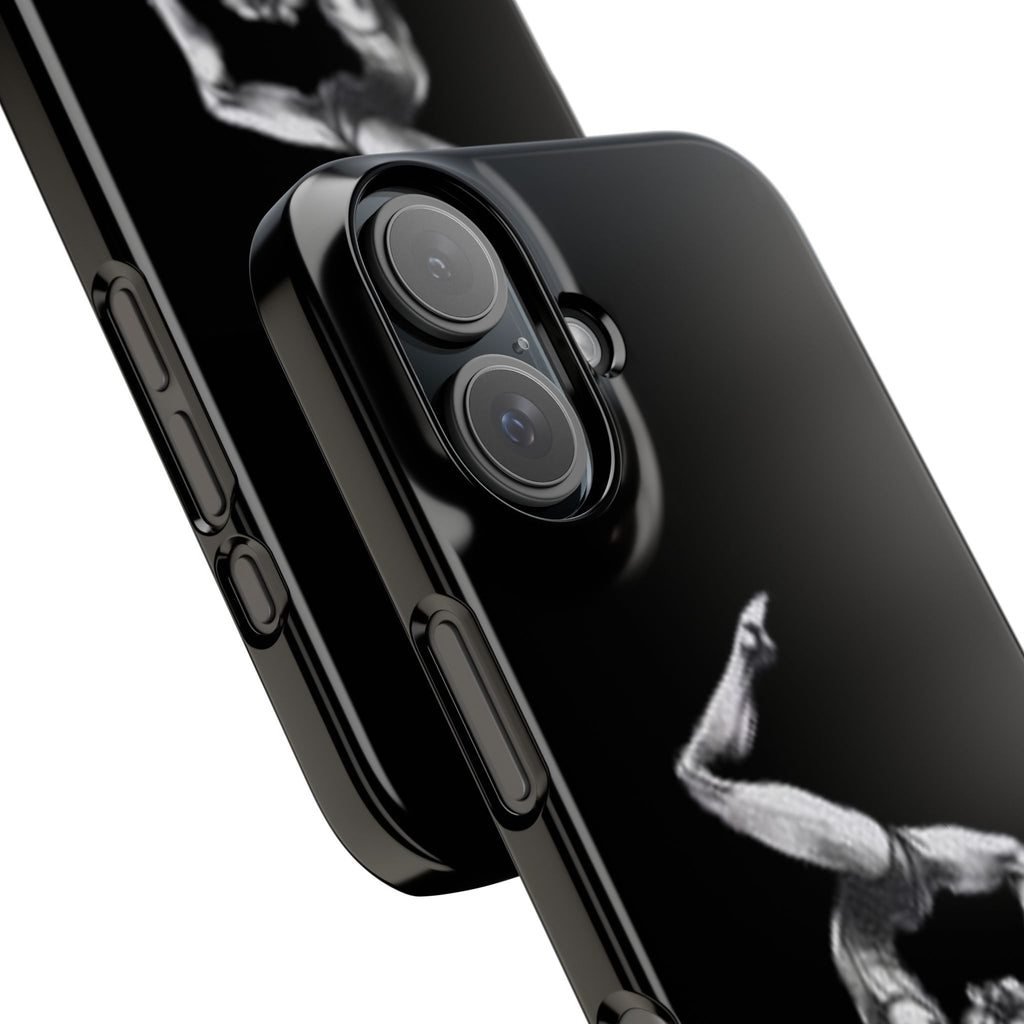 Gymnastics Phone Case — Black Chalk-Style Handstand Design