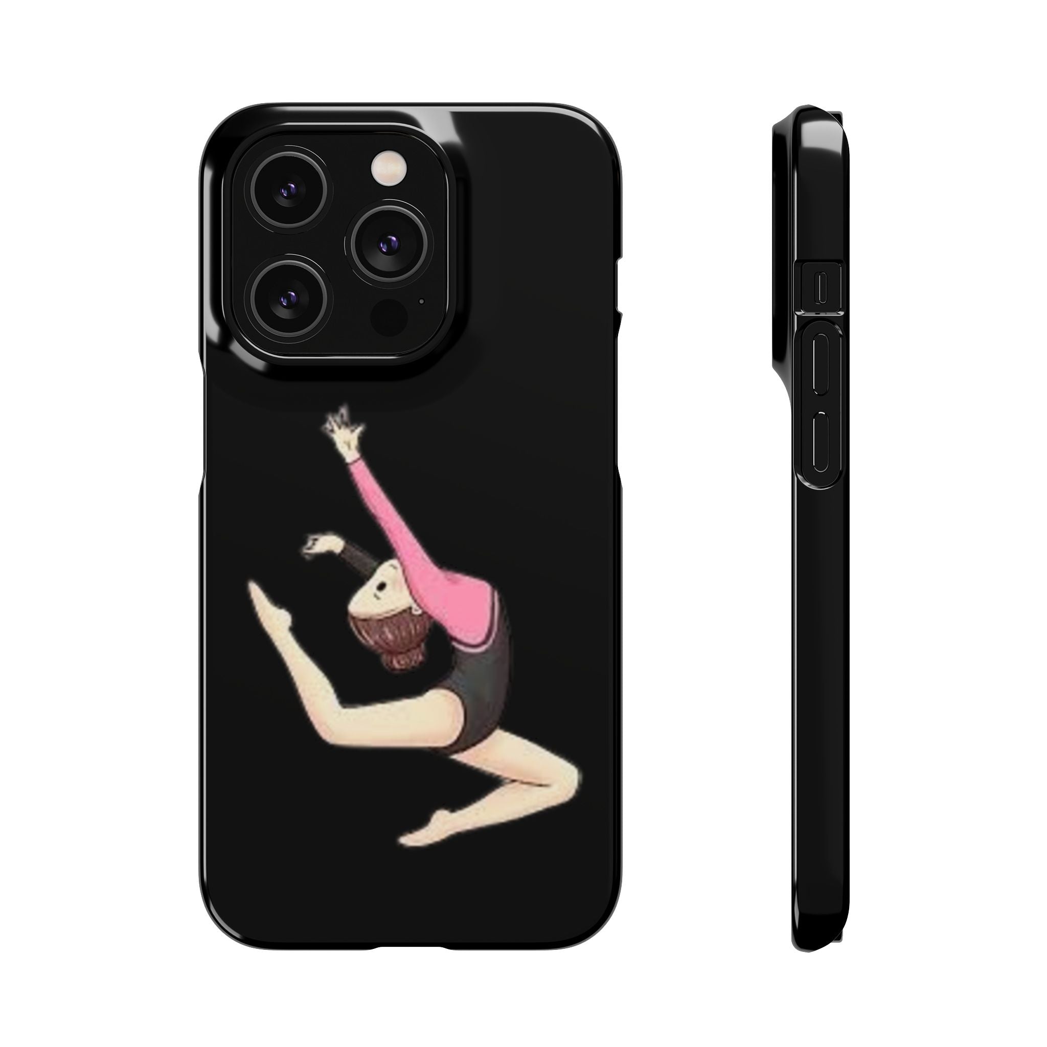 Gymnastics Phone Case — Leaping Girl Snap Case (Black)
