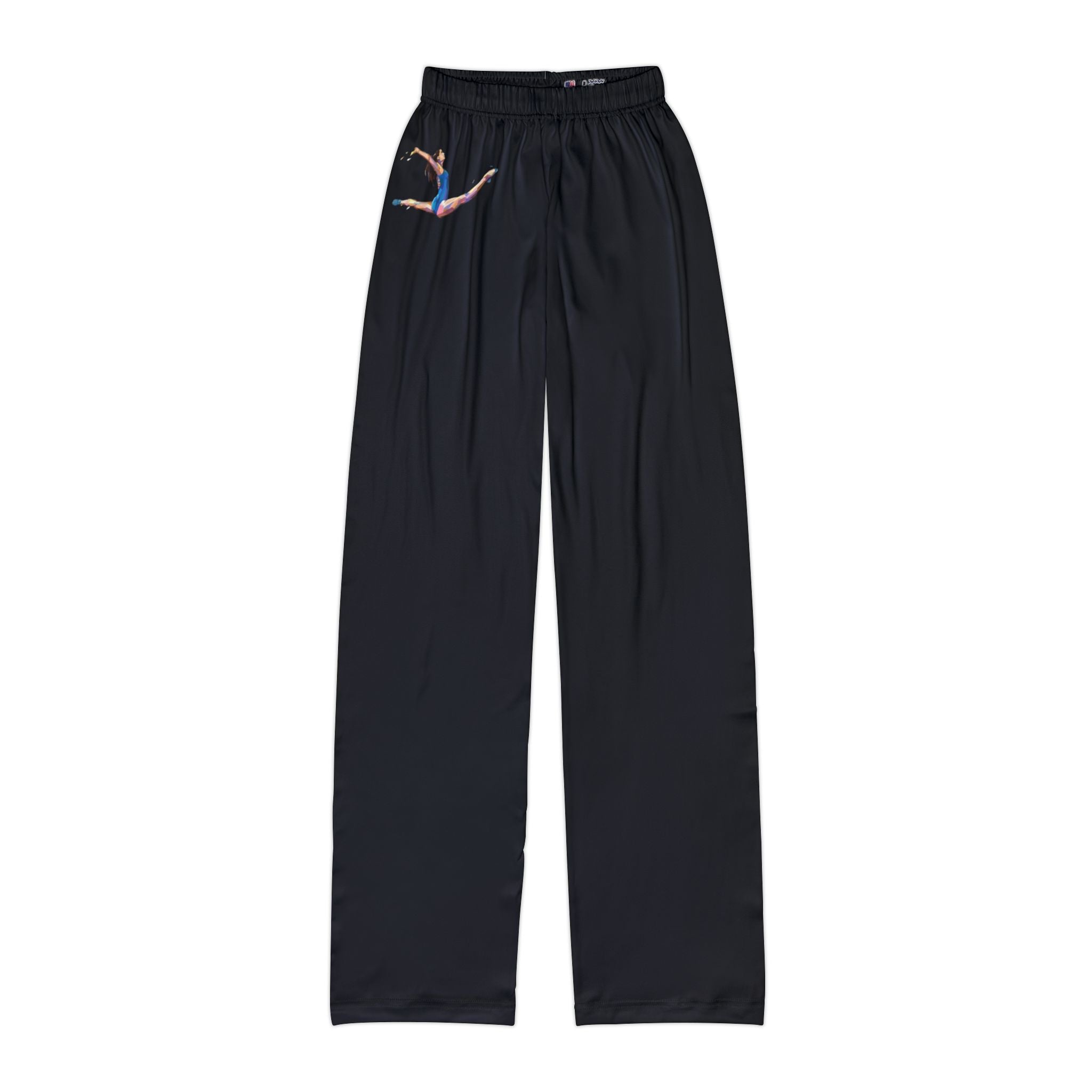 Kids Lounge Pants — Cozy Black Lounge Trousers with Colorful Kite Detail