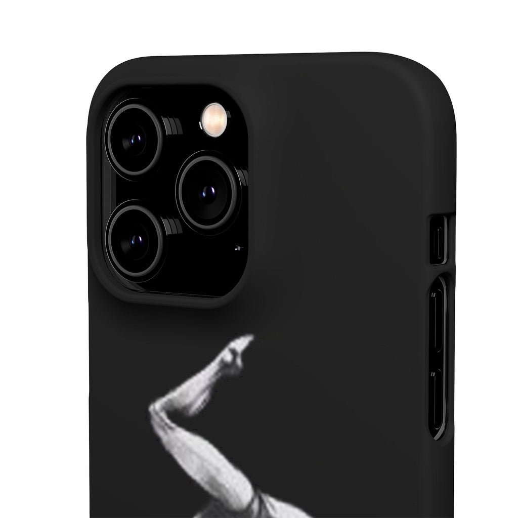 Coach Gymnastics Phone Case — Black Snap Phone Cover with Gymnast Silhouette