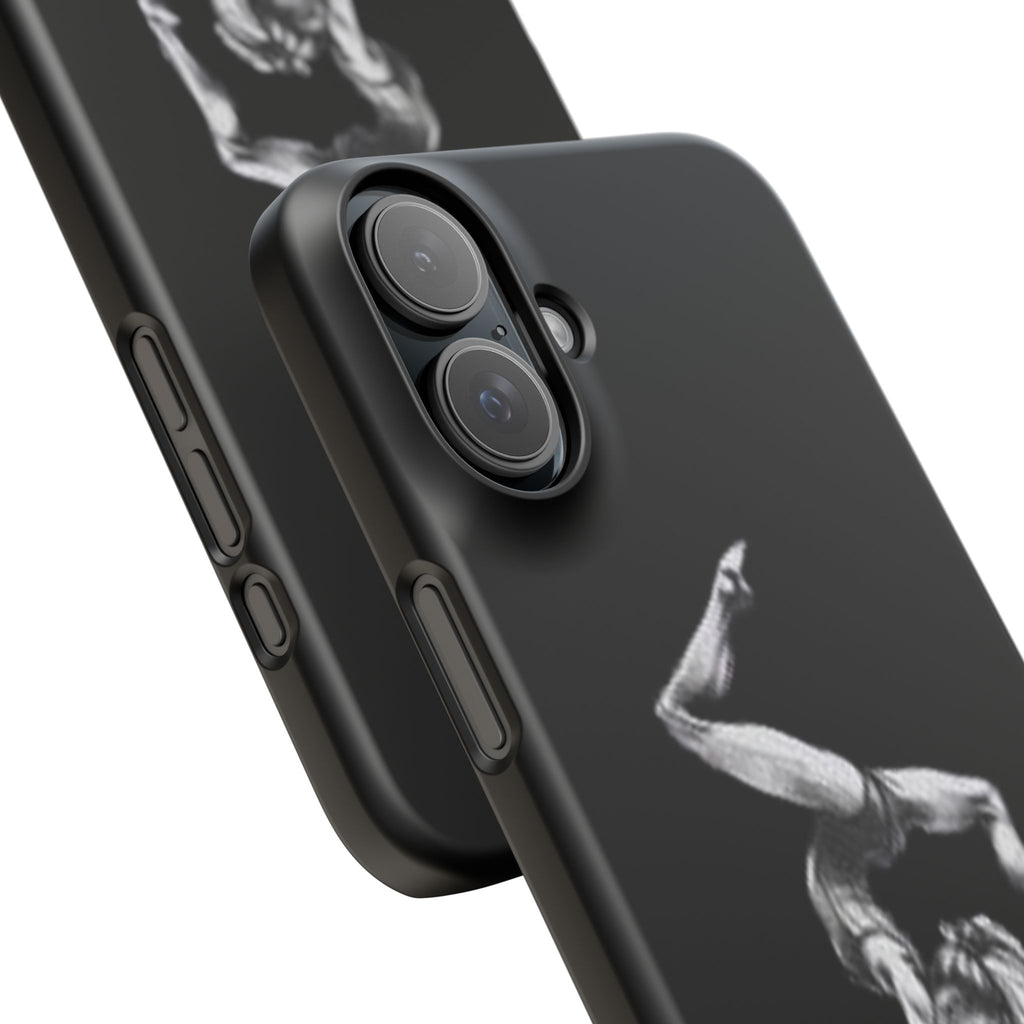Coach Gymnastics Phone Case — Black Snap Phone Cover with Gymnast Silhouette