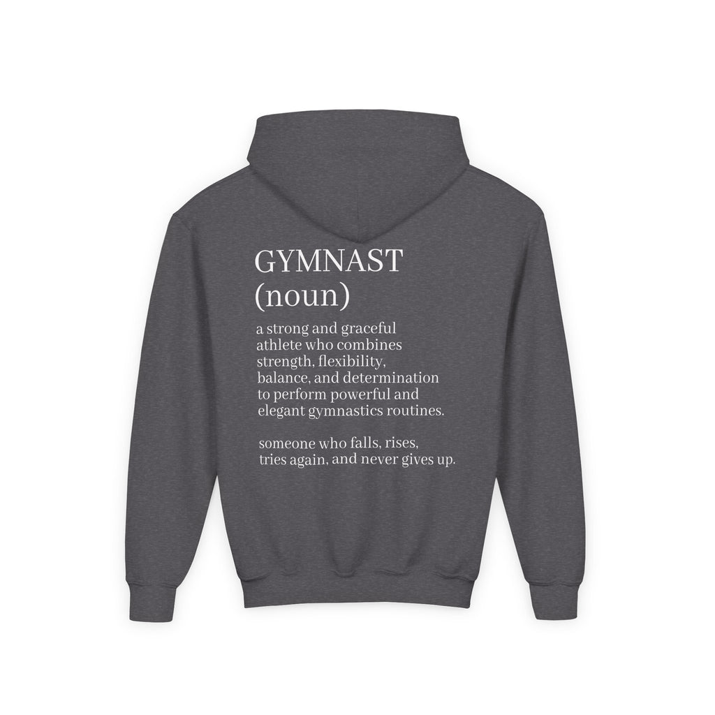 Gymnast Definition Youth Hoodie — Personalized 'NAME' Back-Print Sweatshirt