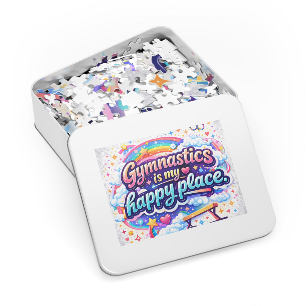 Gymnastics Is My Happy Place Jigsaw Puzzle (with Tin)