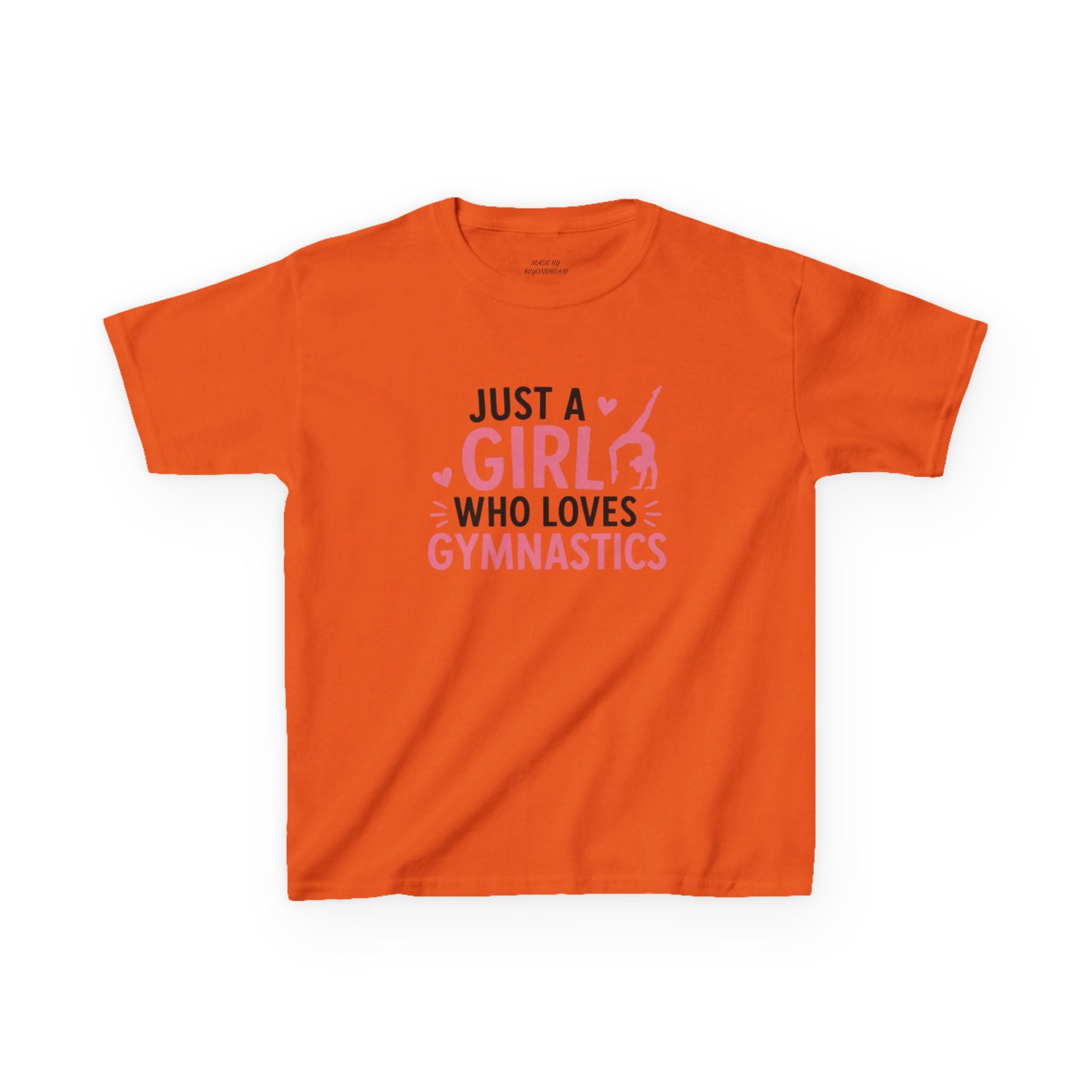 Kids Gymnastics T-Shirt - "Just a Girl Who Loves Gymnastics" Pink Design