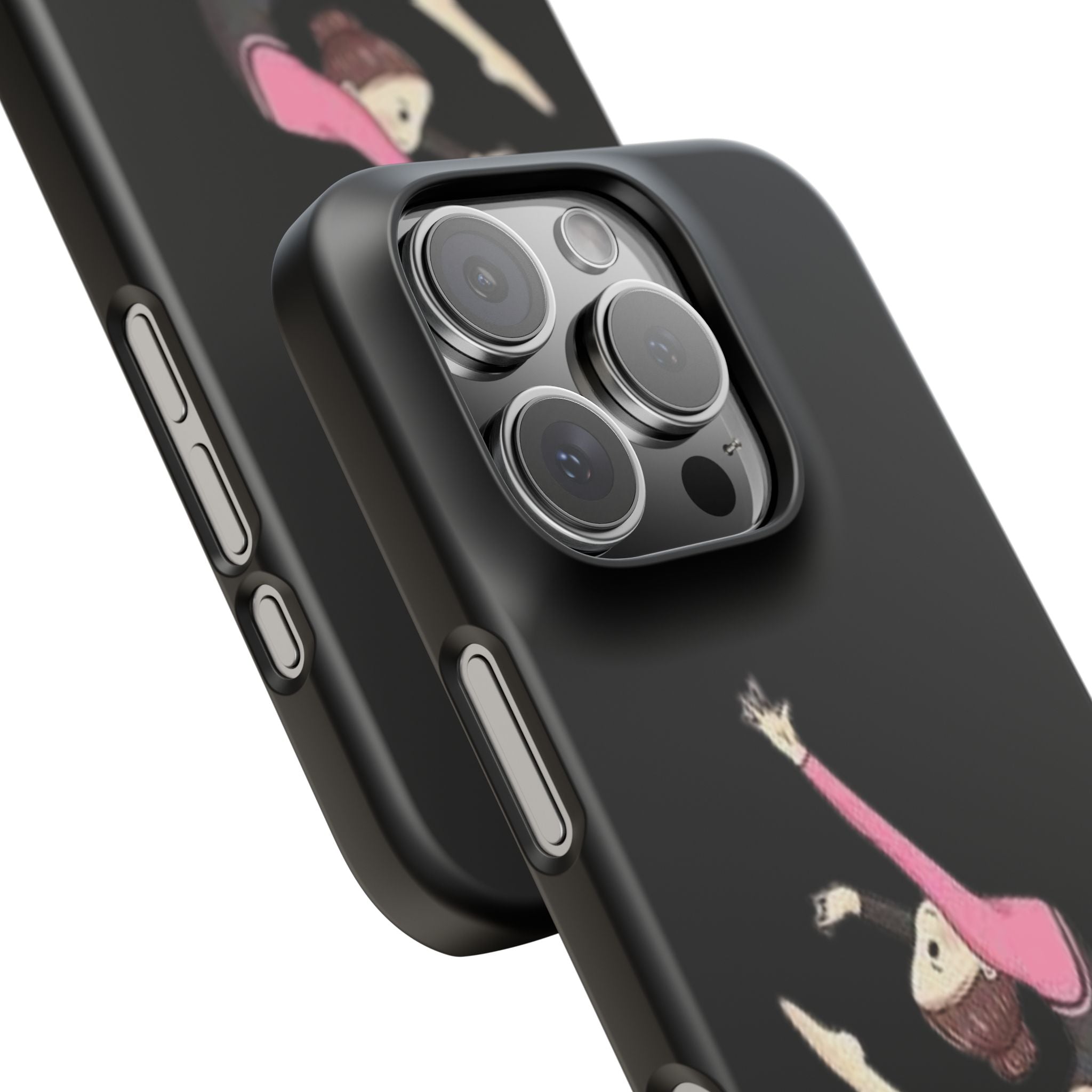 Gymnastics Phone Case — Leaping Girl Snap Case (Black)