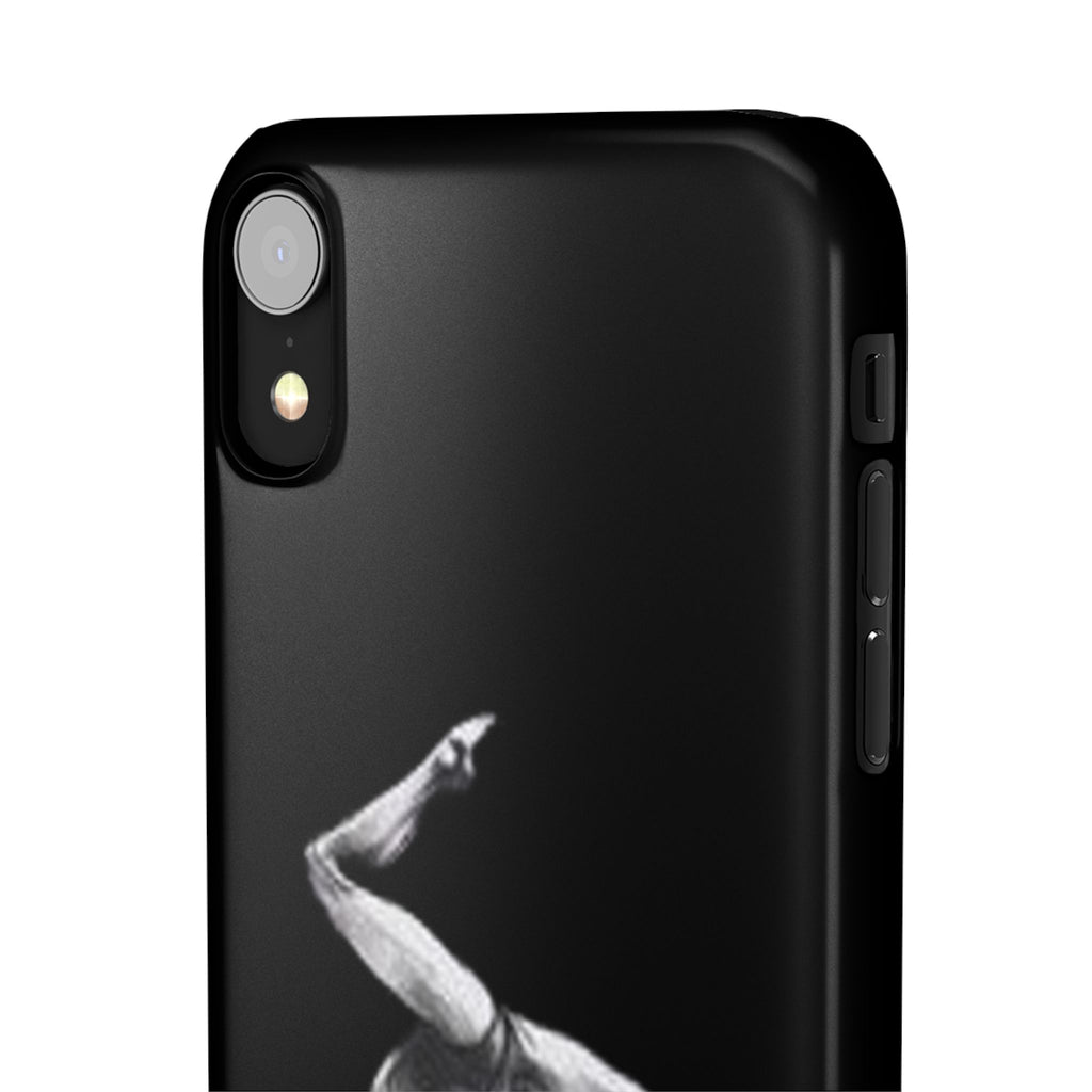 Gymnastics Phone Case — Black Chalk-Style Handstand Design