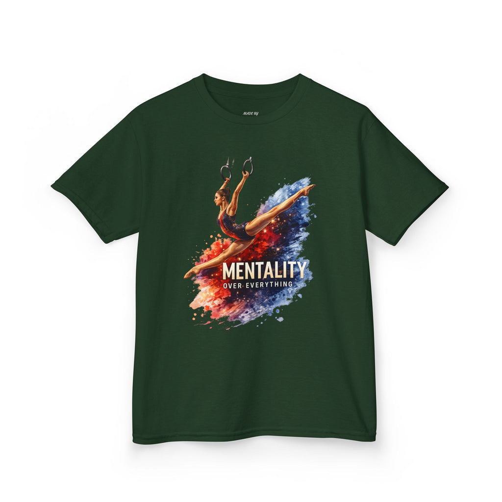 Kids Gymnastics T‑Shirt — 'Mentality: Gymnastics' Colorful Athlete Design