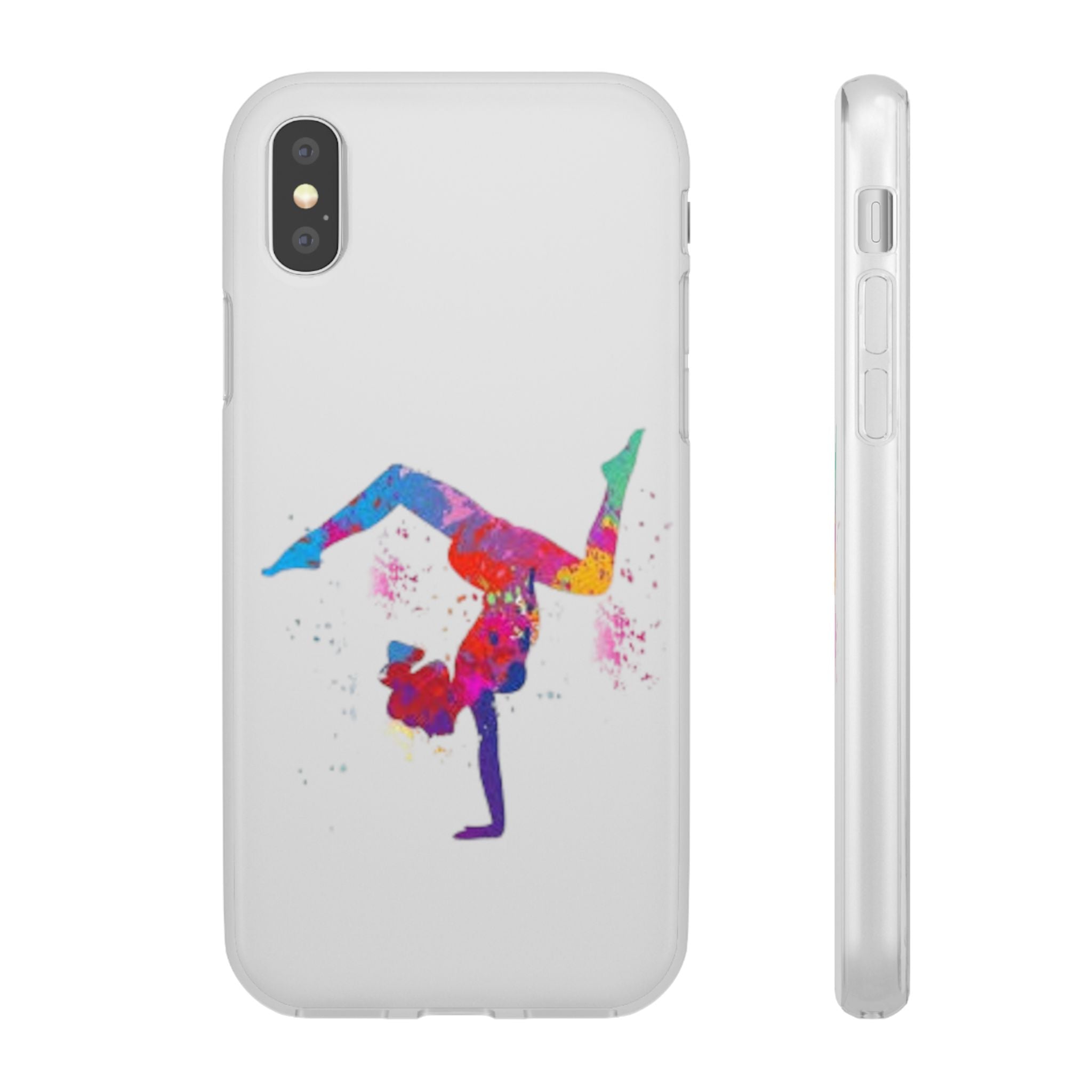 Gymnast Silhouette Phone Case – Colorful Acrobat Watercolor iPhone Cover