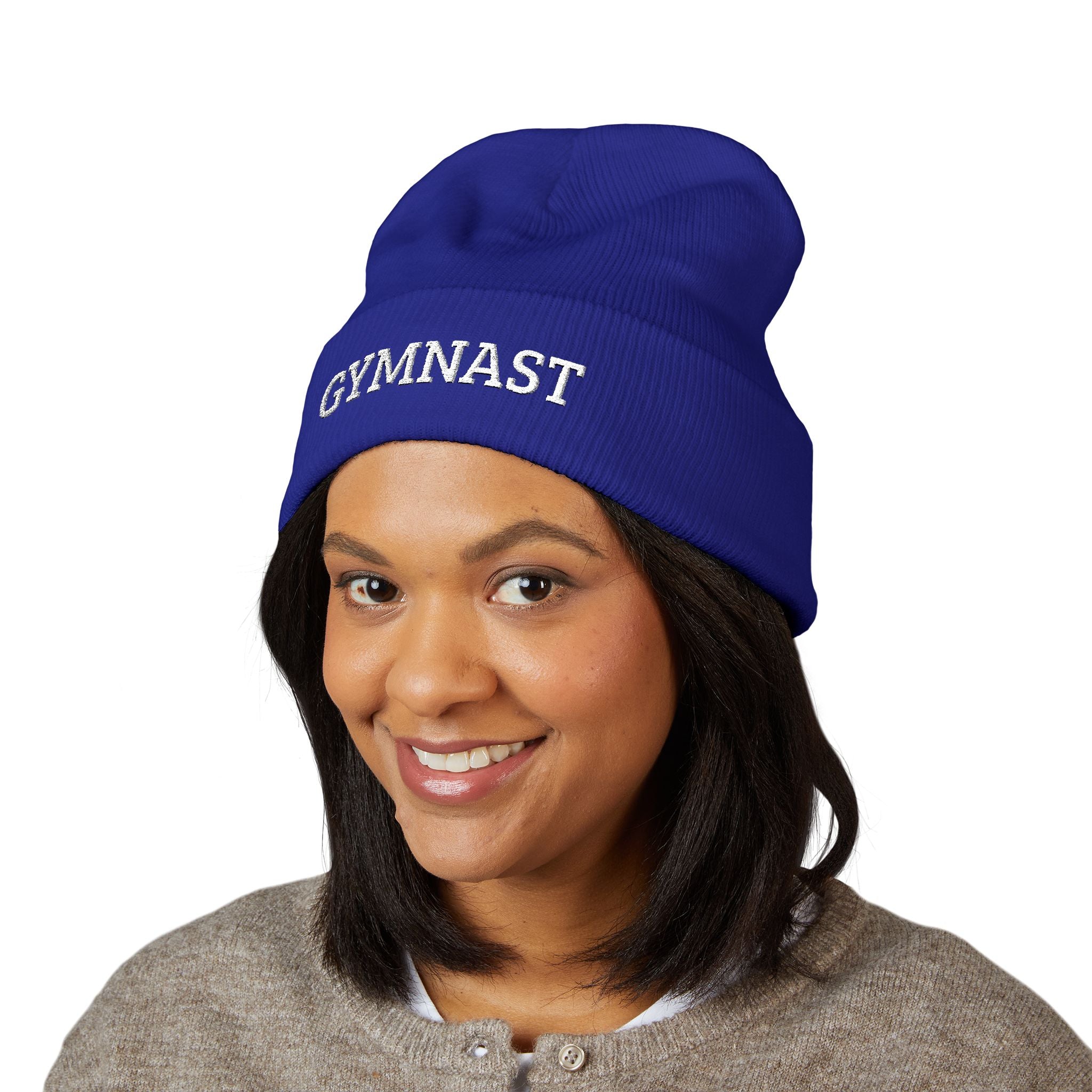 Gymnast Embroidered Cuffed Beanie
